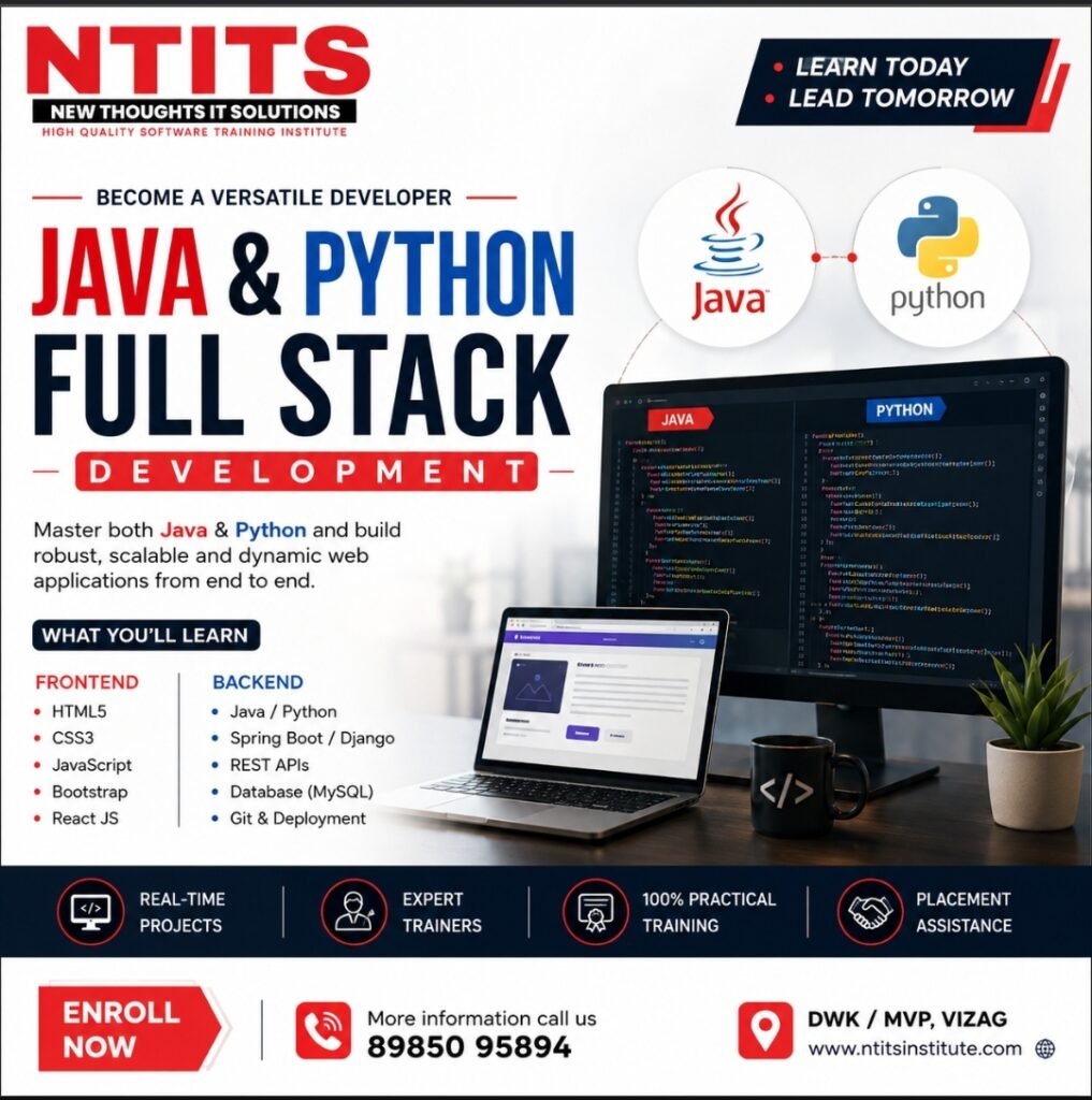 java python full stack development course in ntits institute