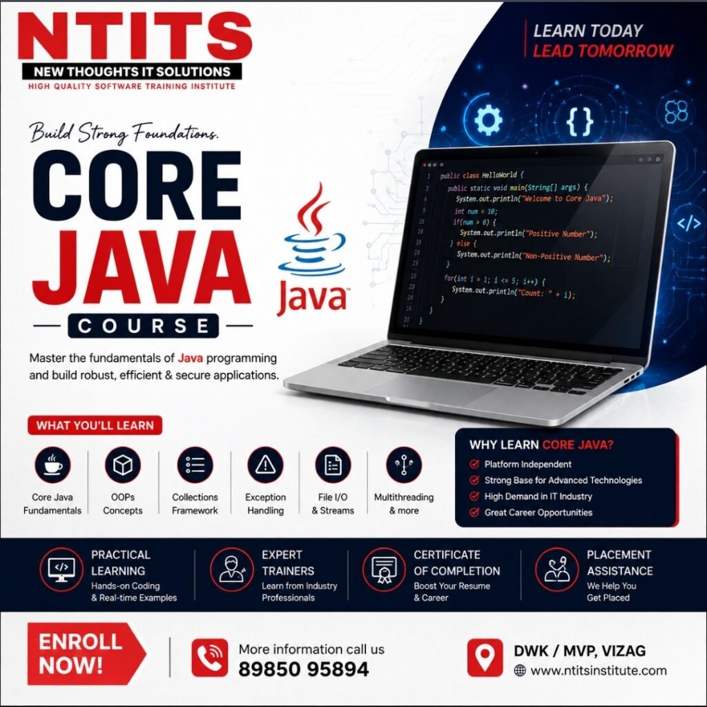 core java course training in ntits institute