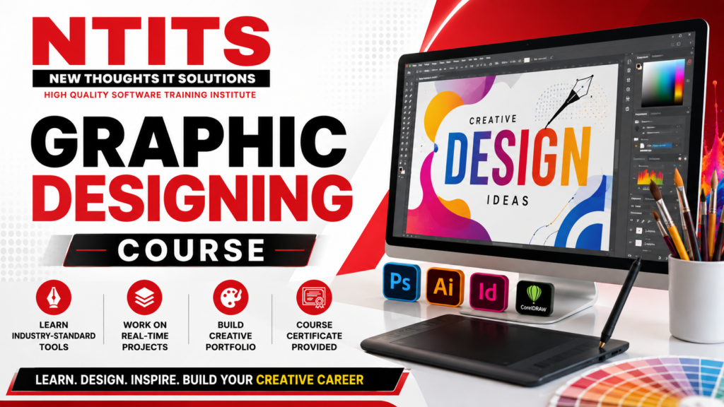 Graphic Designing Course at NTITS Institute with industry-standard tools and practical design training